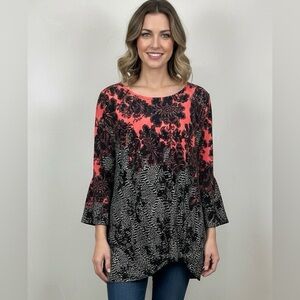 Clara Sun Woo Romantic Floral Knotted Hem Shirt